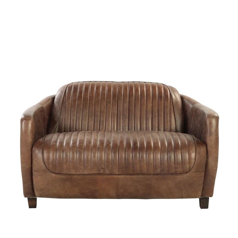 50inches X 37inches X 31inches Retro Brown Leather Loveseat