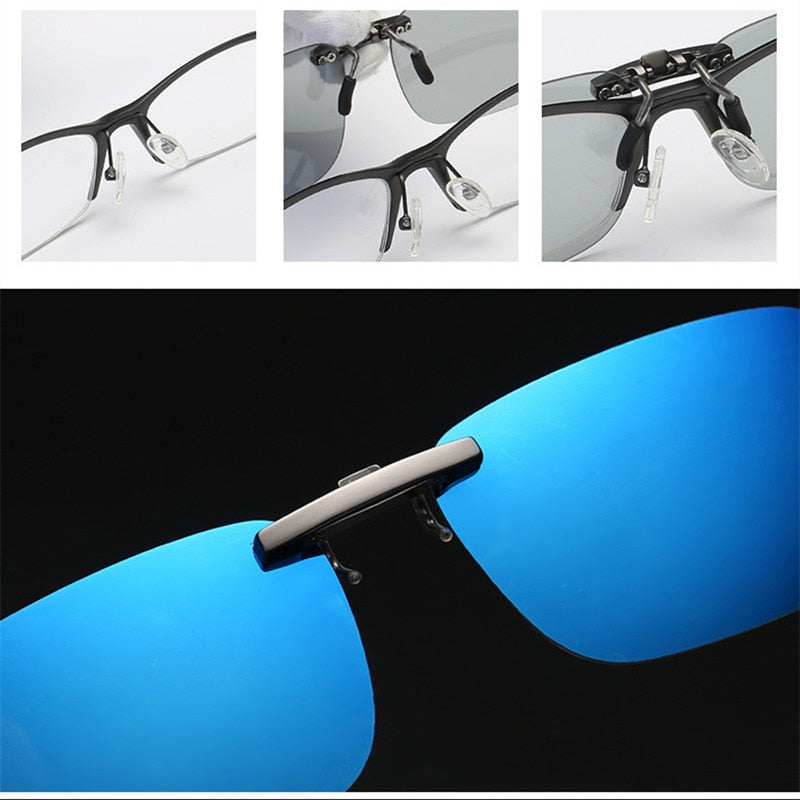 Polarized UV400 Night Vision Clip On Sunglasses