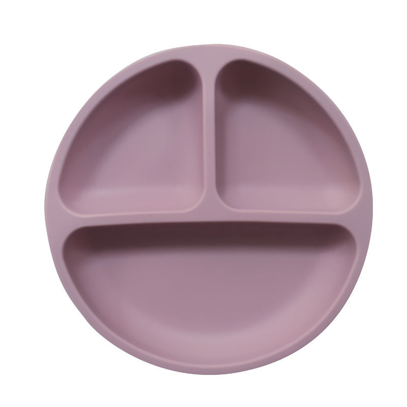 Children's Silicone Dinner Plate Infant Feeding Tableware Set Baby's Complementary Food Division Big Suction Cup Smiling Face Silicone Dinner Plate