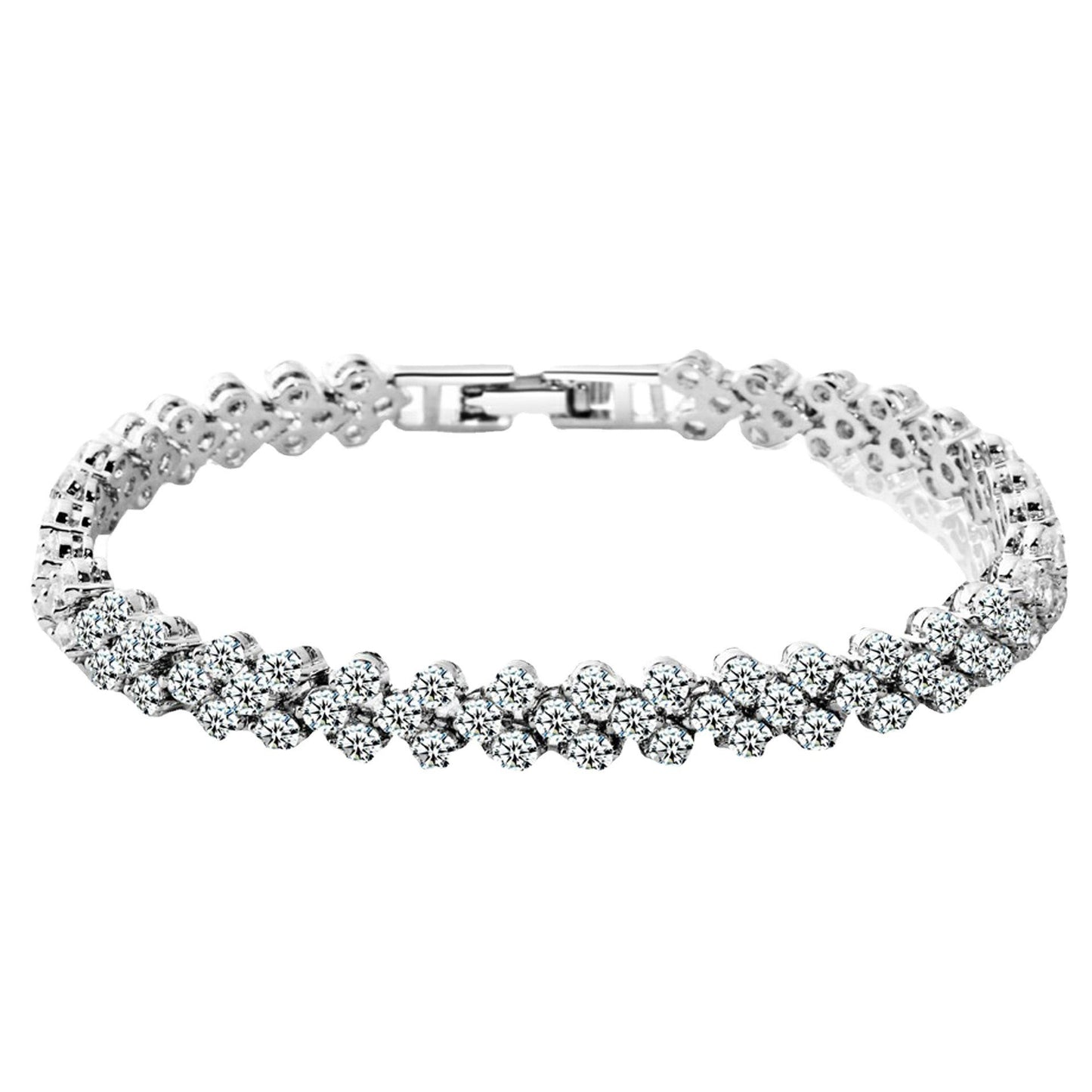 Roman Bracelet Women's Zircon Crystal New Bracelet Ring with Diamond Fashion Jewelry Full of Diamonds