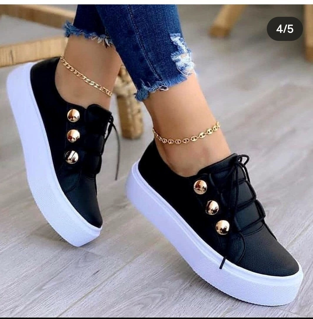 Large Casual Single Shoes Womens European and American New Round Toe Thick Sole Casual Viscose Shoes Single Shoes