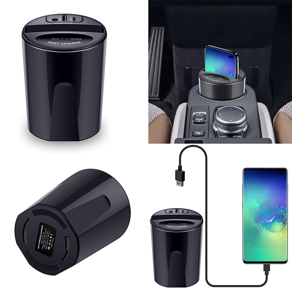 10W Wireless Charger Cup with USB Output for iPhoneXS MAX/XR/X/8 SAMSUNG Galaxy S9/S8/S7/S6/Note8/Note5 edge for PIXEL 3XL